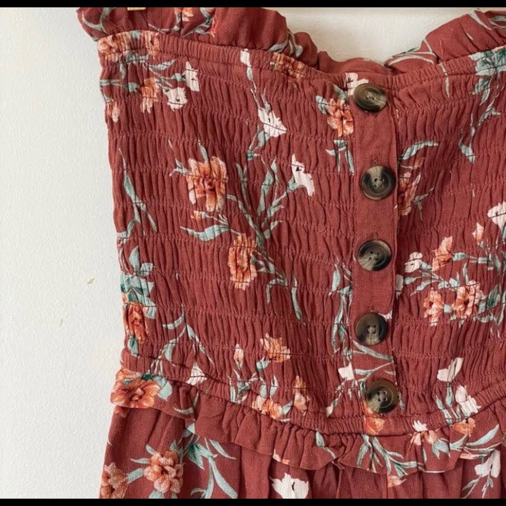 American Eagle Outfitters Orange Strapless Romper - Picture 4 of 4